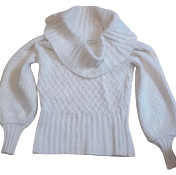 Anthropologie Margo Soft Off the Shoulder‎ Cream Sweater Size Small - Picture 4 of 13